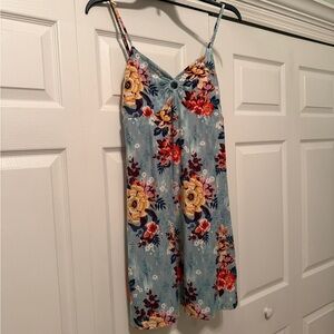 Beach Floral Spaghetti Strap Dress, Size M